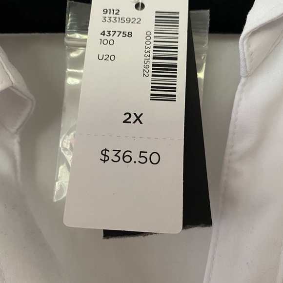 NWT Pennington’s Size 2X Rline classic short sleeved white shirt - Picture 4 of 5